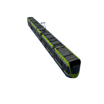 Lowpoly Tram 11_Green_Deattach